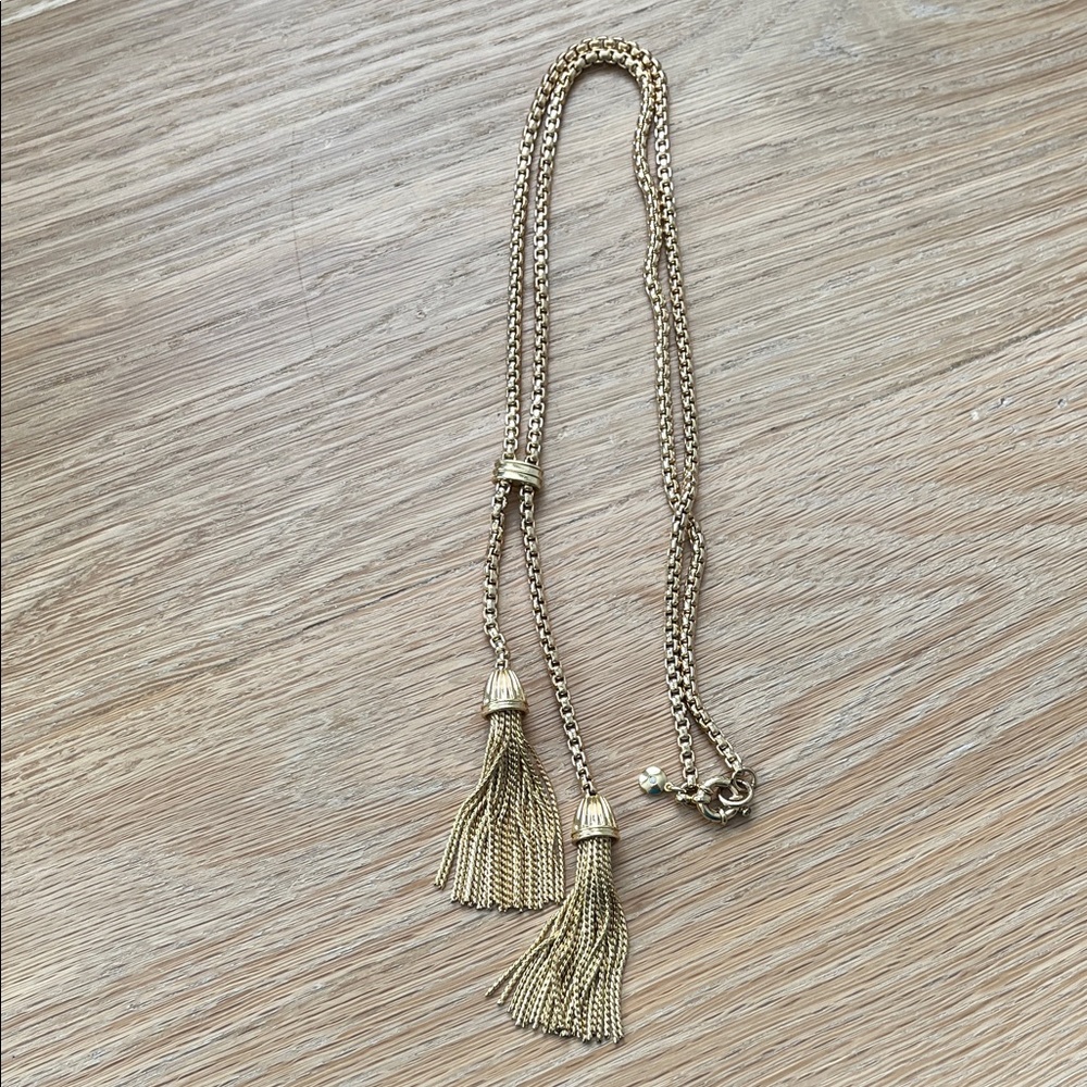 J. Crew Gold Tassel Necklace